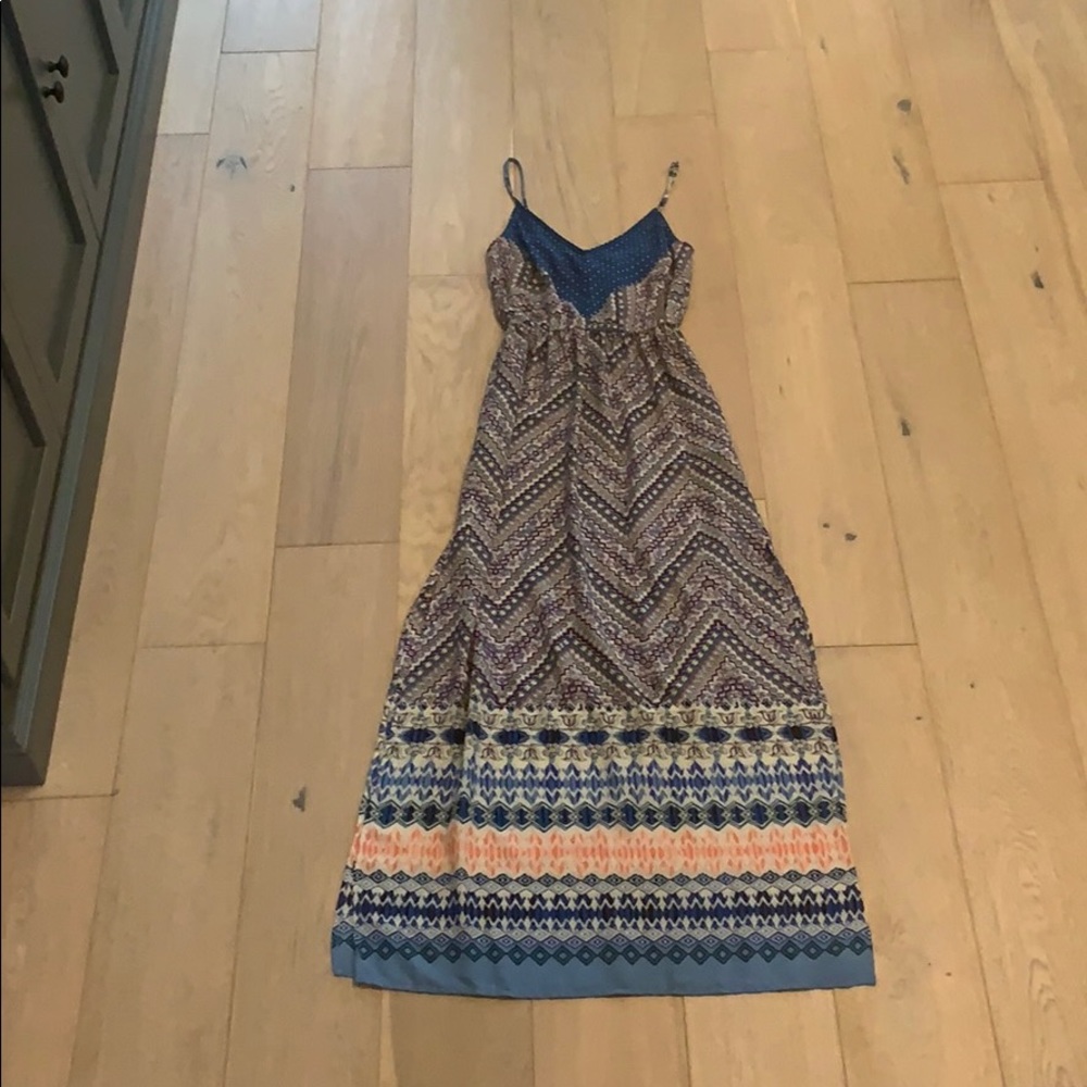 Bloomingdale’s Aqua Maxi Dress